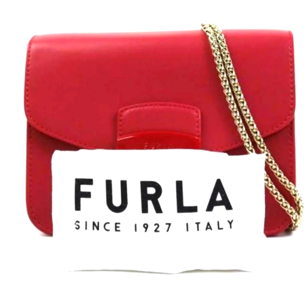 Furla Red Leather Crossbody Bag